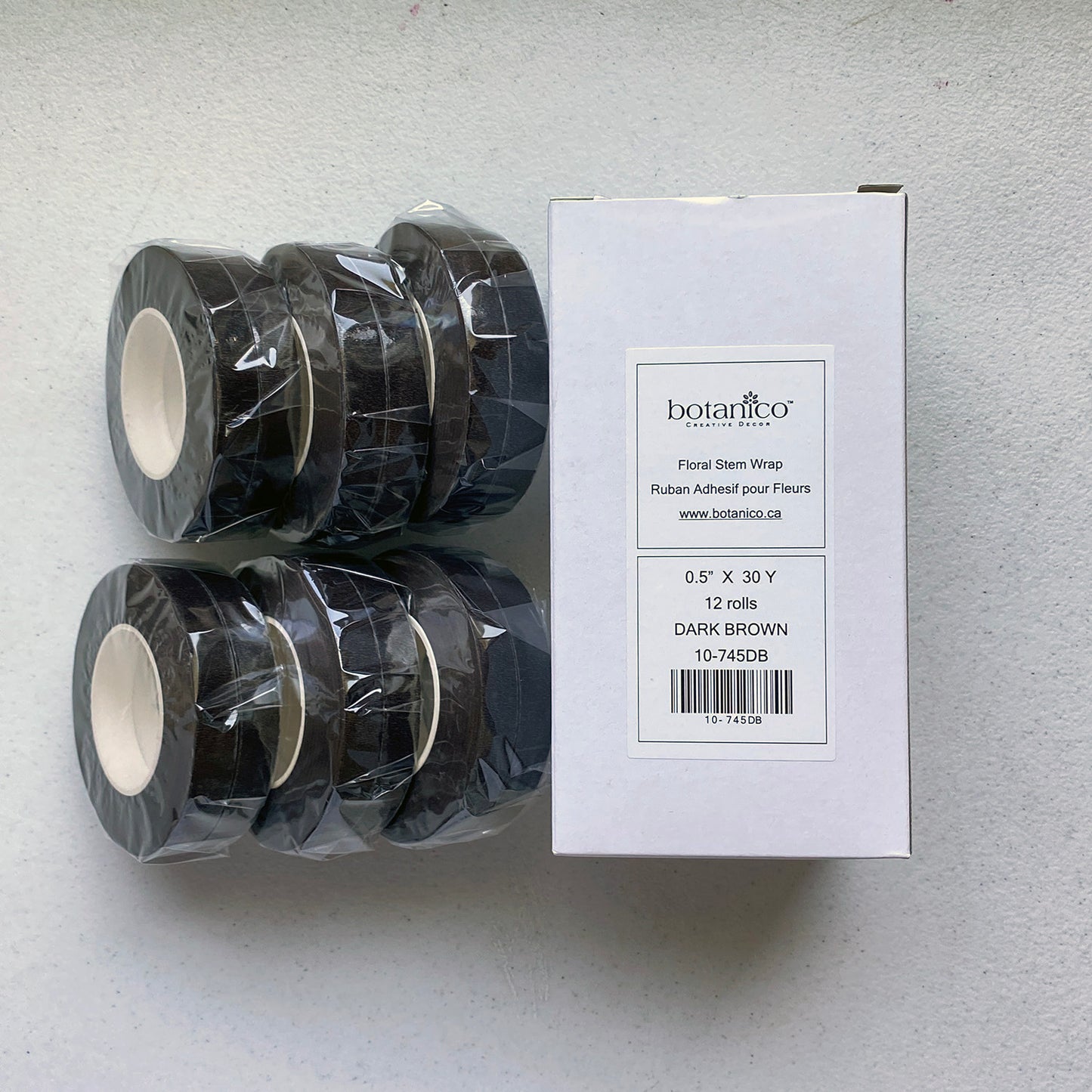 Dark Brown Floral Tape (12 Rolls/Box)
