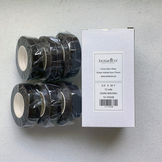 Dark Brown Floral Tape (12 Rolls/Box)